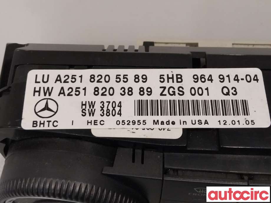 Varmeapparat betjening til Mercedes ML 2005-2011 (W164) (W164) (MERCEDES|A2519000101)