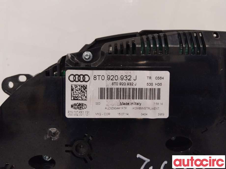 Instrumentpanel til Audi A5 2007-2016 (Type I)  (AUDI|8T0920932J)