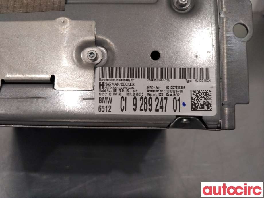 Bilstereo til BMW 5-Serie 2010-2017 (F10/F11) (F10/F11) (BMW|65129293395)