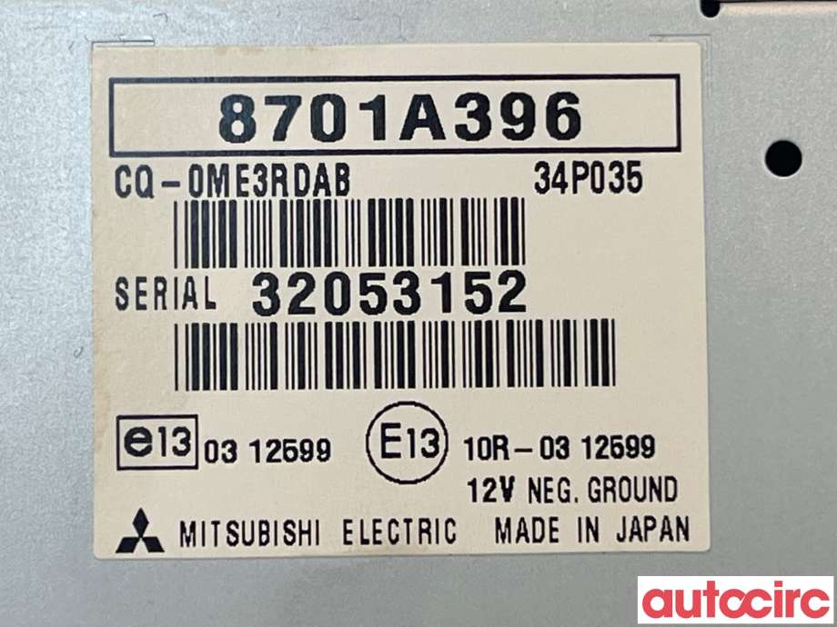 Bilstereo diverse til Mitsubishi Outlander 2012-2015 (Type III, Fase 1) (MITSUBISHI|8701A396)