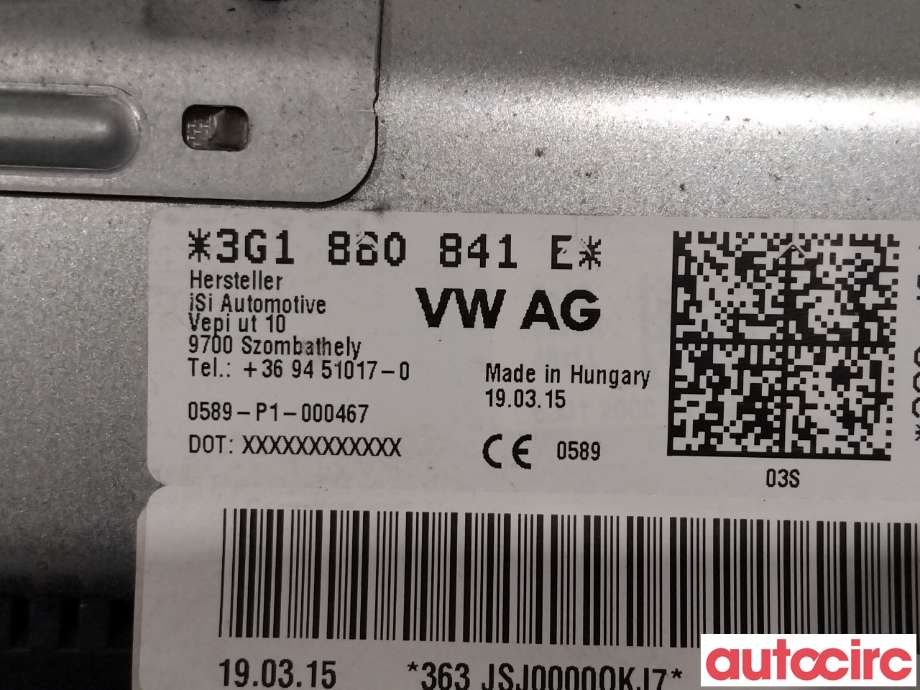 Airbag kne til VW Passat 2015-2019 (Fase 1) (B8) (B8) (VOLKSWAGEN|3G1880841G)