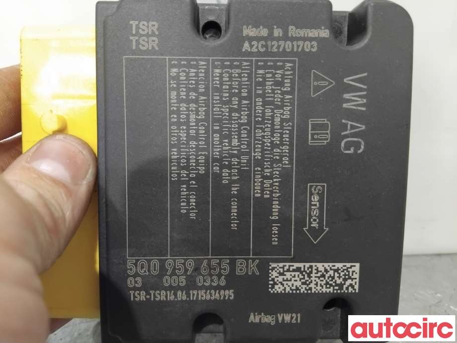 Airbag elektronikk til VW Golf Sportsvan 2014-2018  (VOLKSWAGEN|5Q0959655BK|A2C12701703|5Q0959655CH)