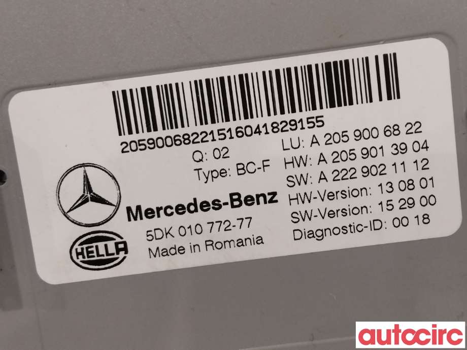 Styreenhet diverse til Mercedes GLC 2015-2022 (X253) (X253) (MERCEDES|A2059006822)
