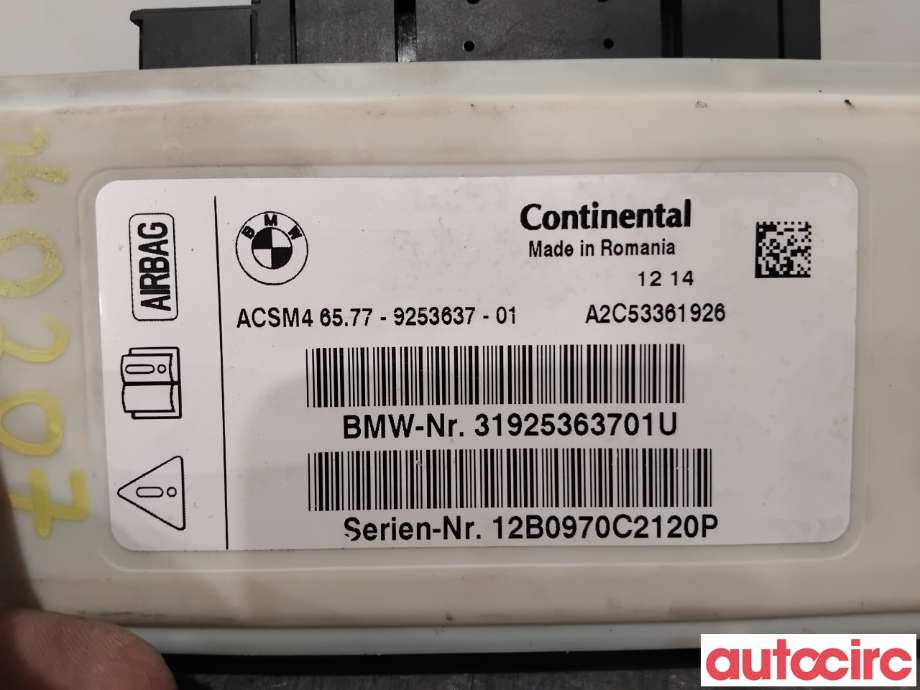 Airbag elektronikk til BMW 5-Serie 2010-2017 (F10/F11) (F10/F11) (BMW|65777911606|A2C53361926|6577-9253637)