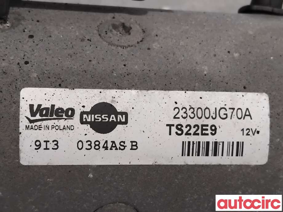 Starter diesel til Nissan Qashqai 2010-2014 (Type I, Fase 2)  (NISSAN|23300JG70A|TS22E9|23300JG70B)