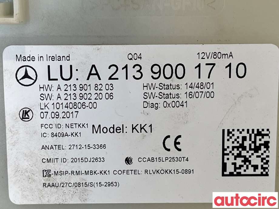 Styreenhet nøkkelfri/keyless til Mercedes E-Klasse 2016-2023 (W213) (W213) (MERCEDES|A2139001710|A2229000116)
