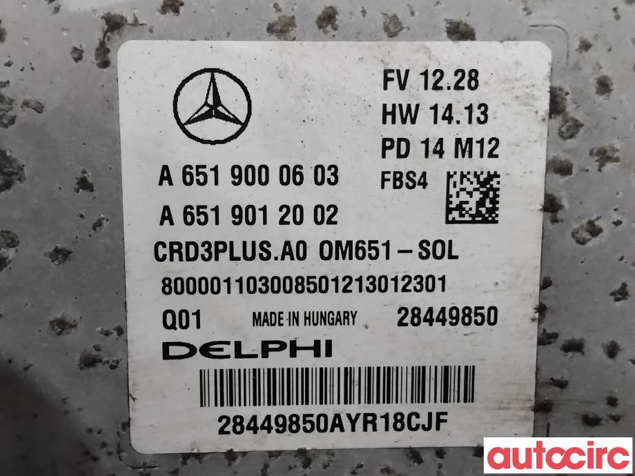 Styreenhet motor til Mercedes C-Klasse 2014-2018 (Fase 1) (W205) (W205) (MERCEDES|A6519000603|28449850)