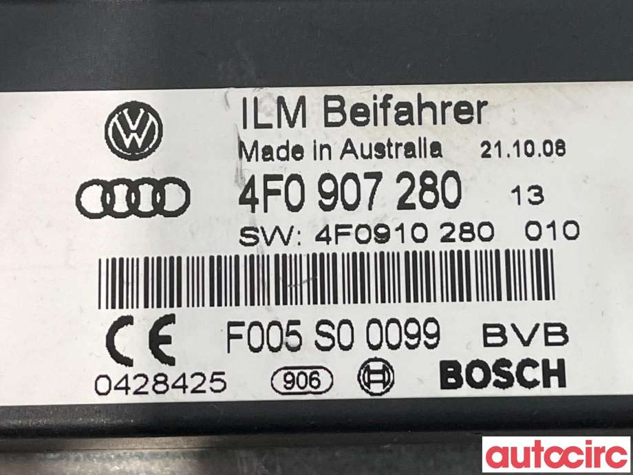 Styreenhet comfort (BCM) til Audi A6 2008-2011 (Type III, Fase 2) (C6) (C6) (AUDI|4F0907280B)