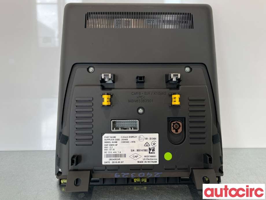 Multimedia display (MCU - Media Controller Unit) til Renault Zoe 2013-2019 (Fase 1) (RENAULT|280912149R)