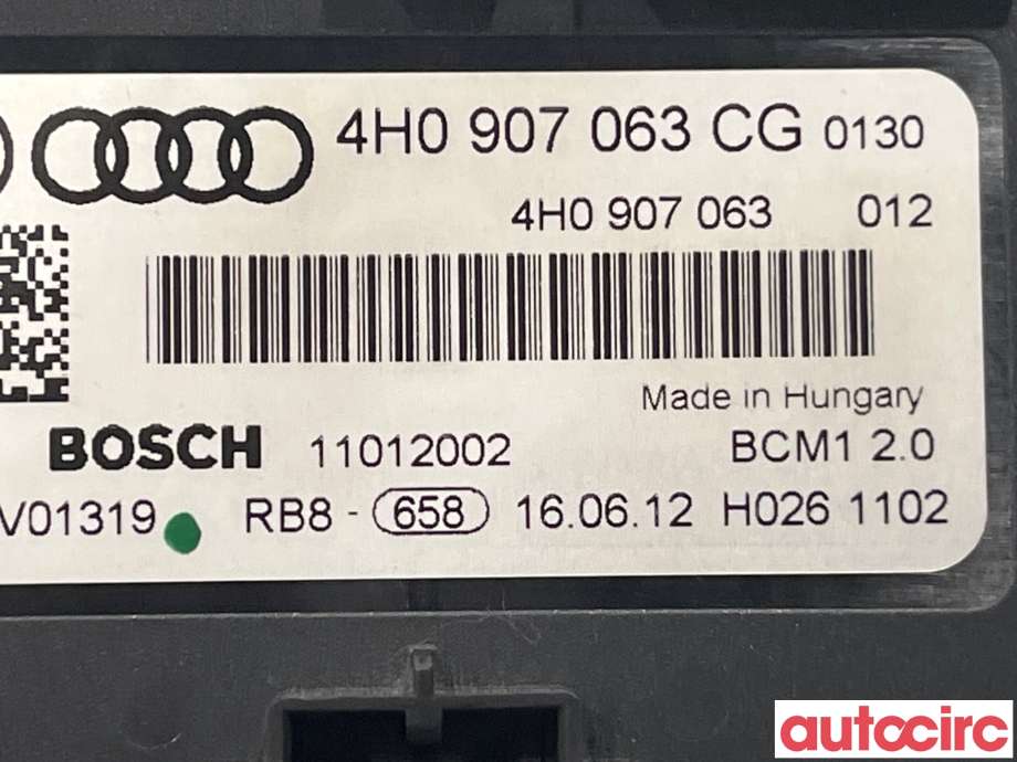 Styreenhet comfort (BCM) til Audi A7 2010-2014 (Type I, Fase 1)  (AUDI|4H0907063)