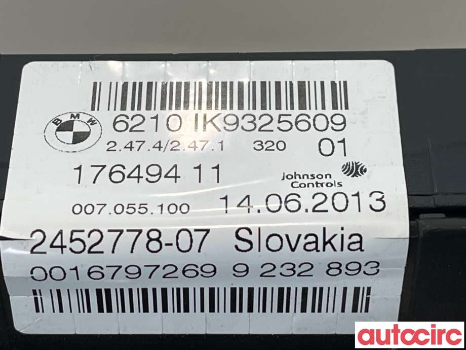 Instrumentpanel til BMW 3-Serie 2012-2018 (F30/F31/F34) (F30/F31/F34) (BMW|62108718260)