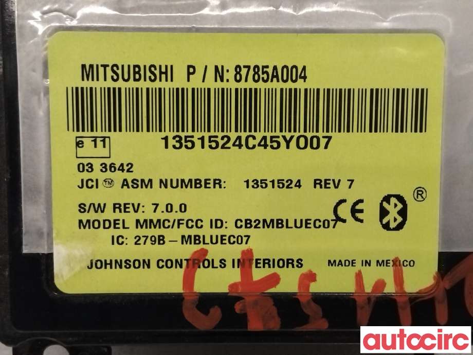 Styreenhet bluetooth til Mitsubishi Outlander 2007-2010 (Type II, Fase 1)  (MITSUBISHI|8785A004)