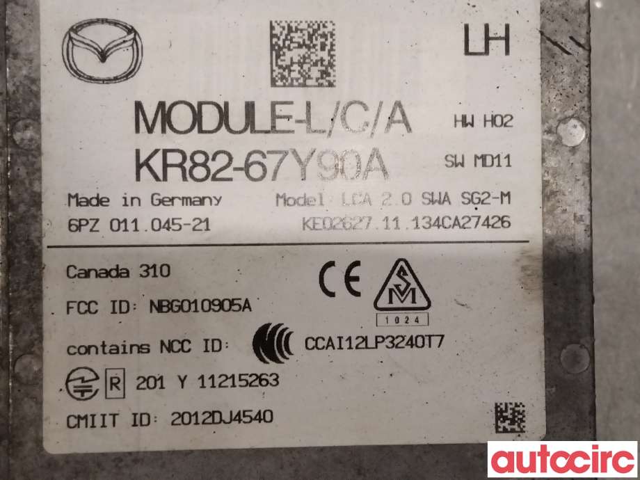 Sensor radar til Mazda CX-5 2012-2017 (Type I)  (MAZDA|KR82-67-Y90A||KR82-67Y90A)