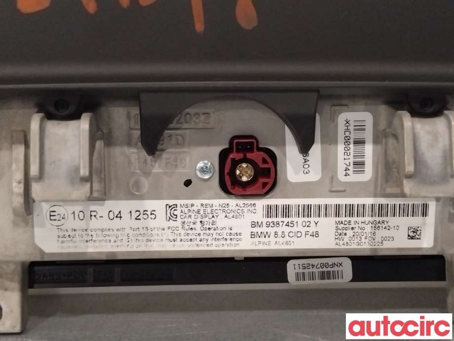 Instrument kjørecomputer til BMW X1 2015-2022 (F48) (F48) (BMW|65209387451)