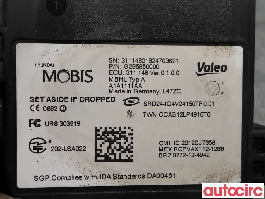 Sensor radar til Hyundai Ioniq Electric 2016-2019 (Fase 1)  (HYUNDAI|95811G2000||G295850000)