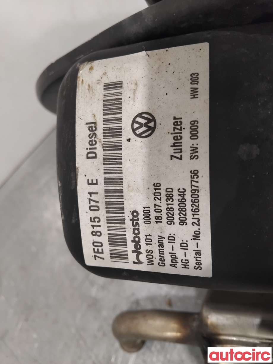 Dieselvarmer til VW Transporter / Caravelle 2015-2019 (T6) (T6) (VOLKSWAGEN|7E0898008E|9028138D|7E0898008H)