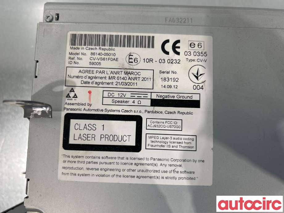 Bilstereo til Toyota Avensis 2009-2015 (Type III, Fase 1)  (TOYOTA|8614005010EX|8614005010)