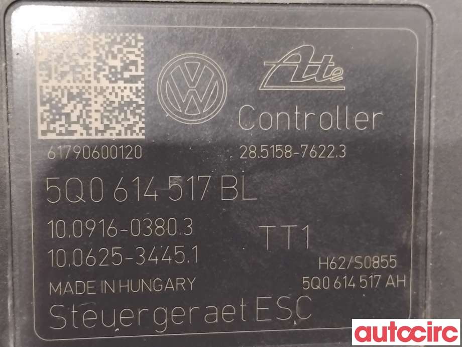 ABS sentral til VW Passat 2015-2019 (Fase 1) (B8) (B8) (VOLKSWAGEN|5Q0614517BL|100916-03803|5Q0614517DB)