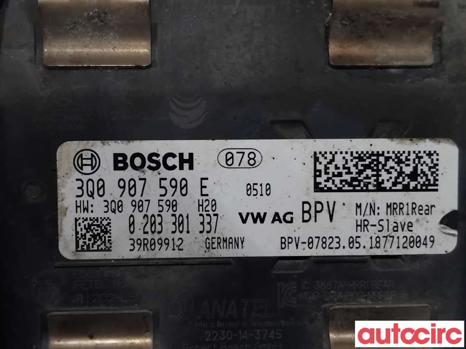 Sensor radar til VW Passat 2015-2019 (Fase 1) (B8) (B8) (VOLKSWAGEN|3Q0907590E|0203301337)