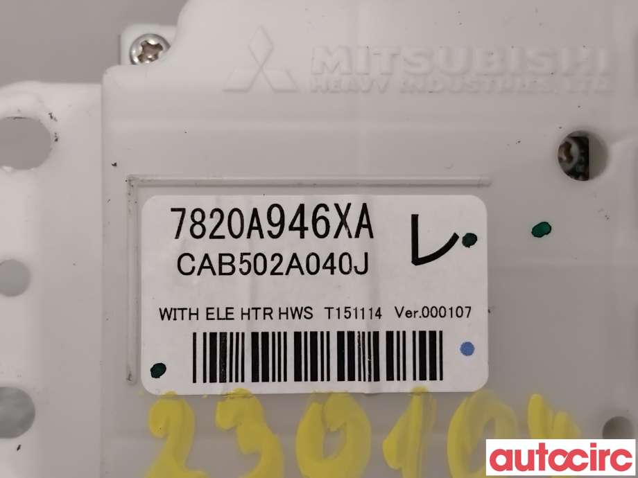Varmeapparat betjening til Mitsubishi Outlander 2015-->> (Type III, Fase 2)  (MITSUBISHI|7820A946XA|CAB502A040J)