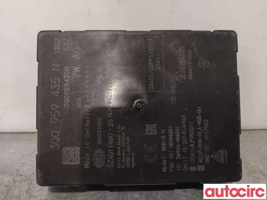 Styreenhet nøkkelfri/keyless til Škoda Octavia 2017-2020 (Type III, Fase 2)  (SKODA|3Q0959435N|5ZA011460-26|3Q0959435Q)