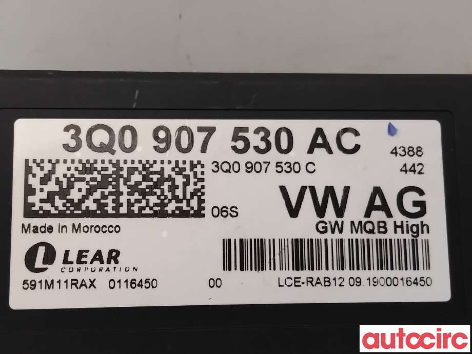 Diverse deler til Škoda Octavia 2017-2020 (Type III, Fase 2)  (SKODA|3Q0907530AC|)