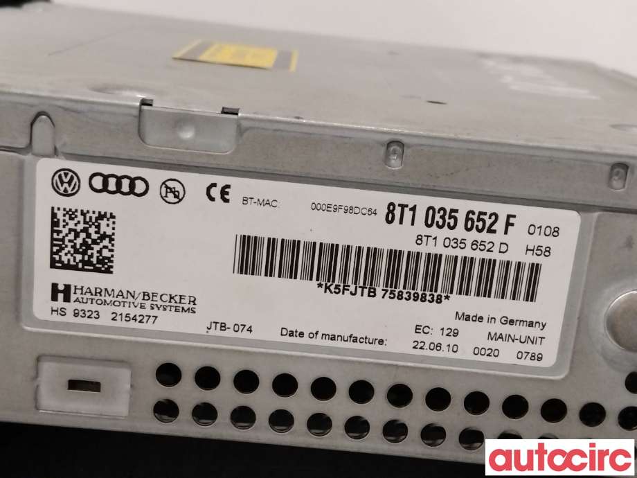 Bilstereo navigasjon til Audi A4, Allroad 2009-2016 (Type I) (B8) (B8) (AUDI|8T1035652HX|HS9323|8T1035652F)