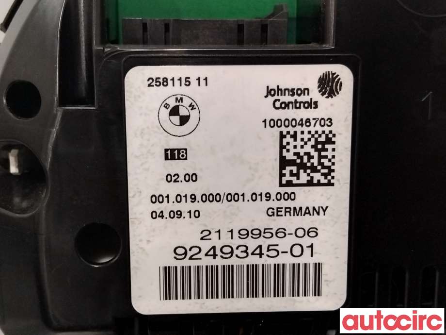 Instrumentpanel til BMW 5-Serie 2010-2017 (F10/F11) (F10/F11) (BMW|62109358981|2119956-06|9249345)