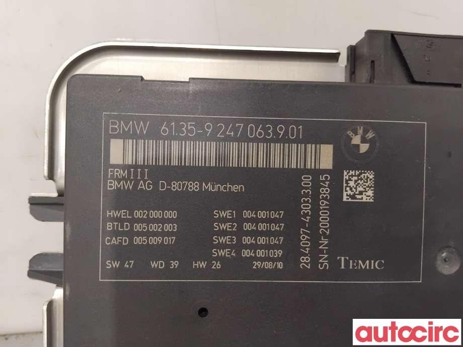 Styreenhet diverse til BMW 5-Serie 2010-2017 (F10/F11) (F10/F11) (BMW|61356992947||6135-9247063)