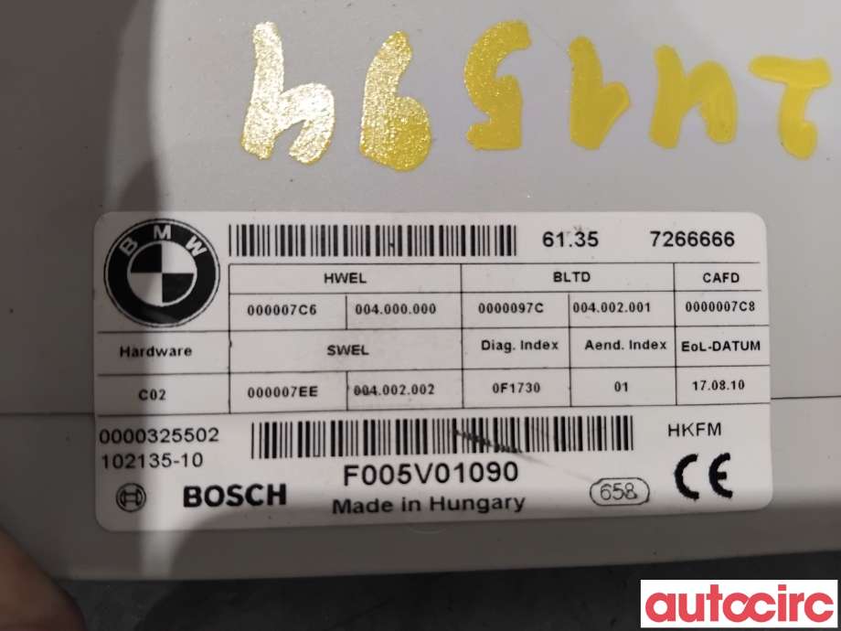 Styreenhet diverse til BMW 5-Serie 2010-2017 (F10/F11) (F10/F11) (BMW|61357365901|F005V01090|61357266666)