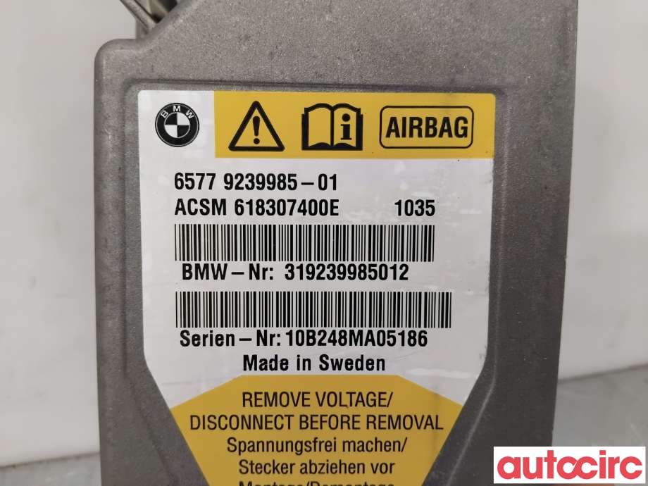 Airbag elektronikk til BMW 5-Serie 2010-2017 (F10/F11) (F10/F11) (BMW|65779266329|618307400E|65779239985)