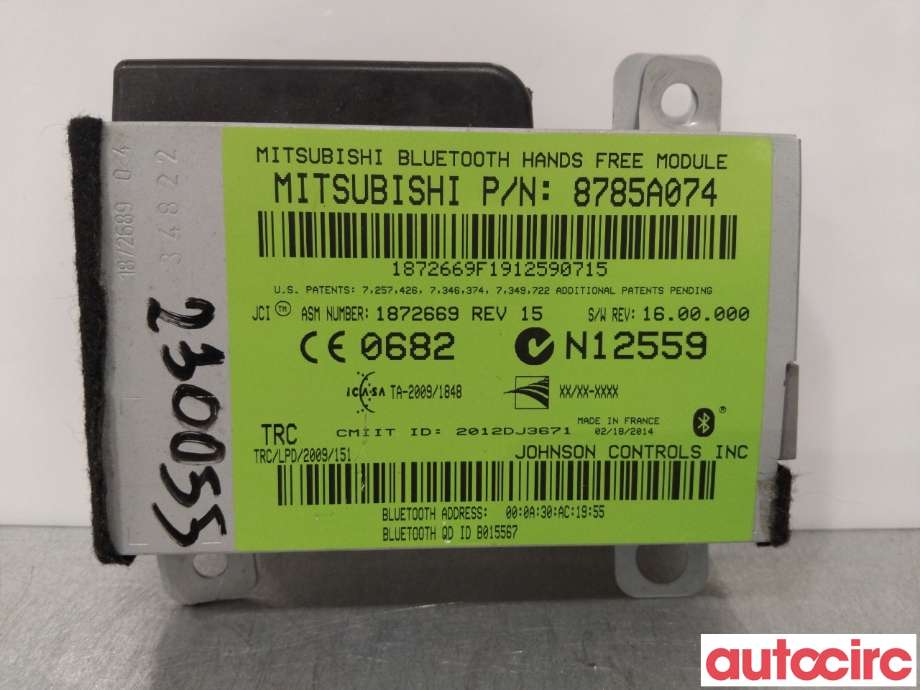 Styreenhet bluetooth til Mitsubishi Outlander 2012-2015 (Type III, Fase 1)  (MITSUBISHI|8785A074|)