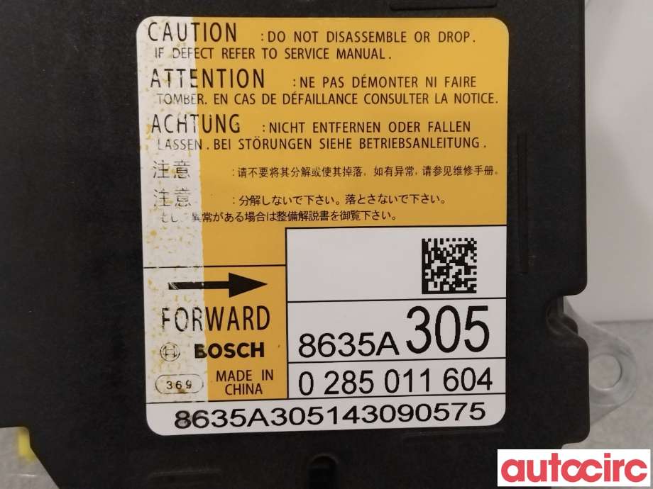 Airbag elektronikk til Mitsubishi Outlander 2012-2015 (Type III, Fase 1)  (MITSUBISHI|8635A305)