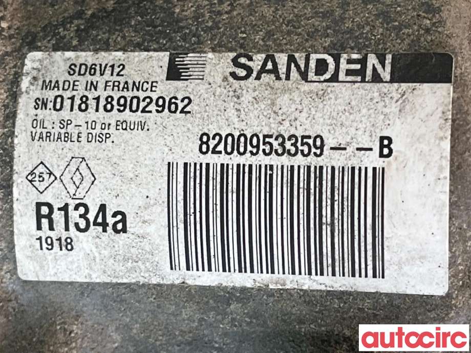 Aircondition kompressor til Renault Kangoo 2008-2021 (Type II)  (RENAULT|8200953359|SD6V121918)