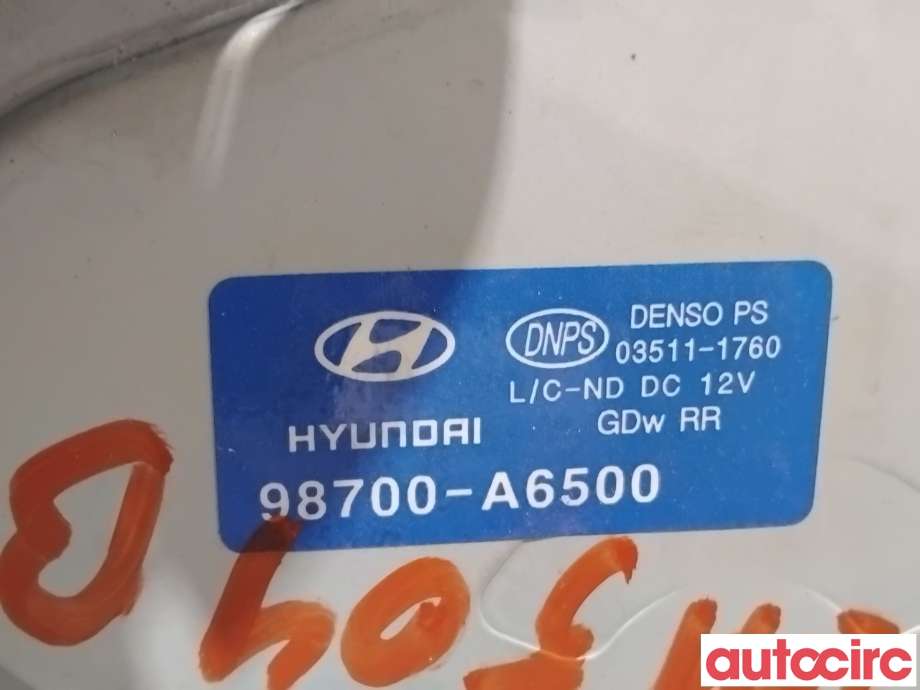 Viskermotor bakrute til Hyundai i30 2012-2017 (Type II)  (HYUNDAI|98700A6500|03511-1760|98700-A6500)