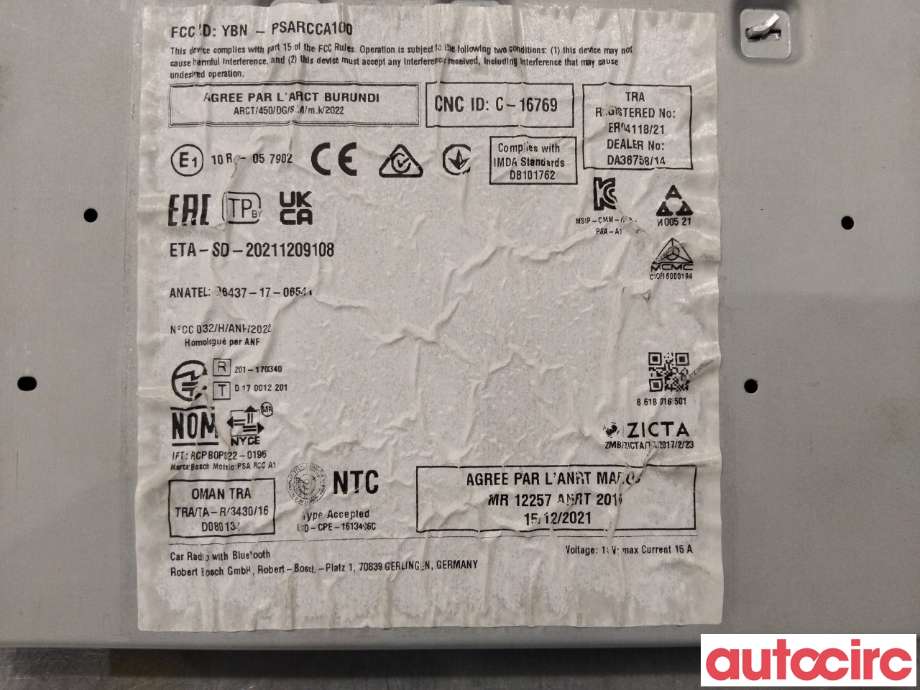 Bilstereo til Opel Combo E 2019-->>  (OPEL|9847854380)