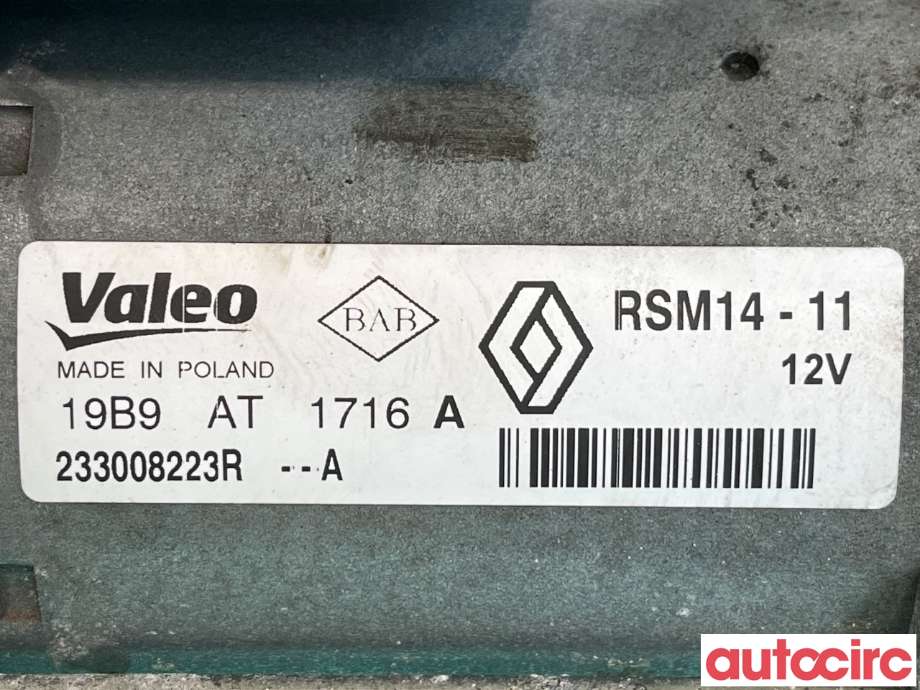 Starter diesel til Renault Kangoo 2008-2021 (Type II)  (RENAULT|233000603|233000603R|233008223)