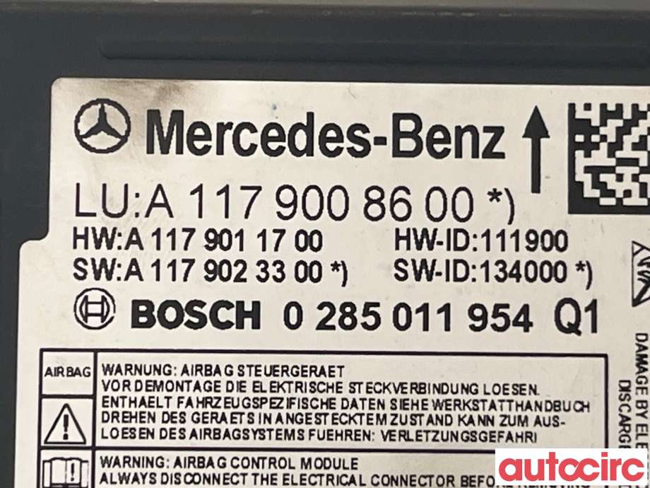 Airbag elektronikk til Mercedes A-Klasse 2012-2018 (W176) (W176) (MERCEDES|A1179008600)