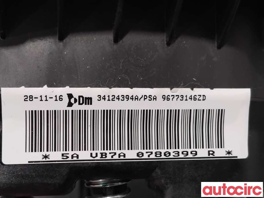 Airbag rattpute til Citroën Berlingo 2015-2019 (Type II, Fase 2)  (CITROEN|96773146ZD|34124394A)