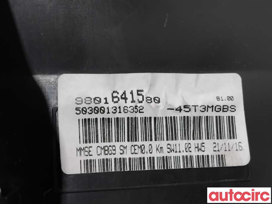 Instrumentpanel til Citroën Berlingo 2015-2019 (Type II, Fase 2)  (CITROEN|9801641580|)