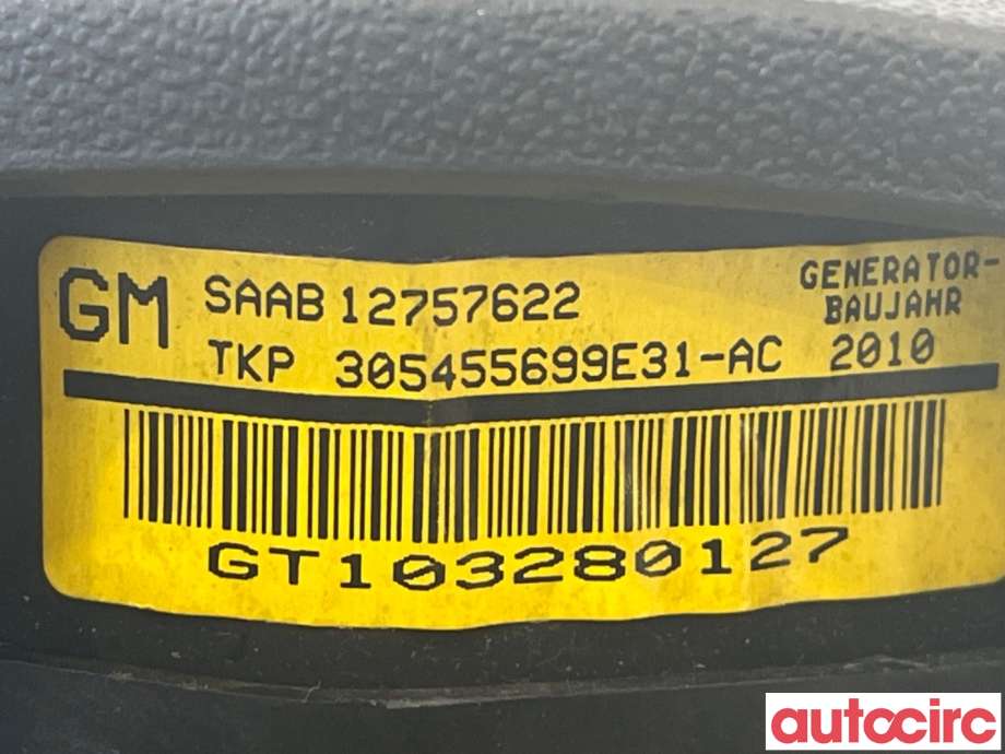 Airbag rattpute til Saab 9-3 2008-2011 (Type II, Fase 2)  (SAAB|12757622|)