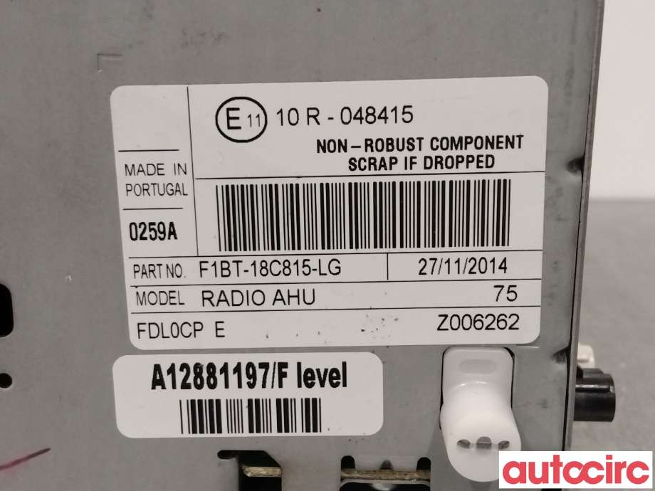 Bilstereo til Ford Focus 2014-2018 (Type III, Fase 2)  (FORD|2369100|F1BT-18C815-LR)