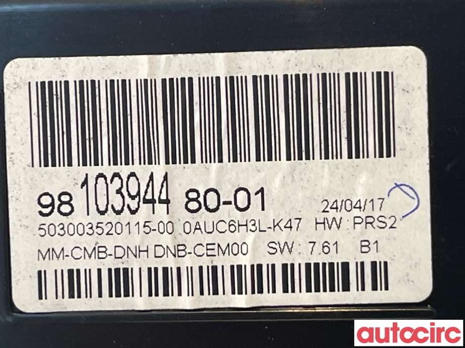 Instrumentpanel til Peugeot 3008 2016-->> (Type II)  (PEUGEOT|9828003480|9810394480|981039448001)