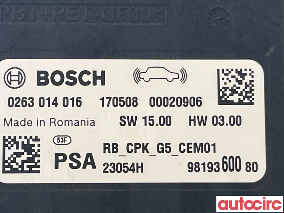 Styreenhet parkering til Peugeot 3008 2016-->> (Type II)  (PEUGEOT|1618842780|9819360080)