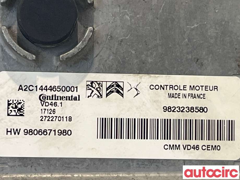Styreenhet motor til Peugeot 3008 2016-->> (Type II) (PEUGEOT|1617345380|A2C1444650001|9823238580)