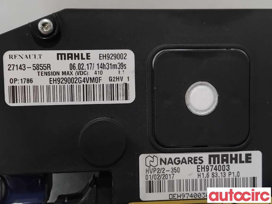 Varmeapparat register til Renault Zoe 2013-2019 (Fase 1)  (RENAULT|271438717R|EH929002|271436099R)