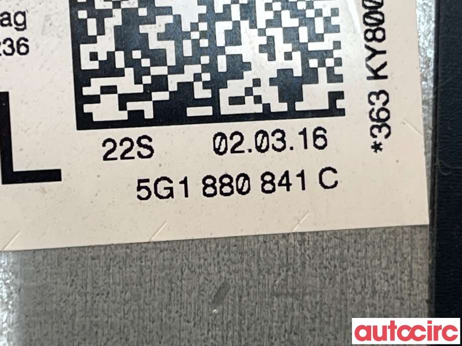 Airbag kne til Škoda Octavia 2013-2016 (Type III, Fase 1)  (SKODA|5G1880841C|CE-0589-PT-000236|5G1880841H)