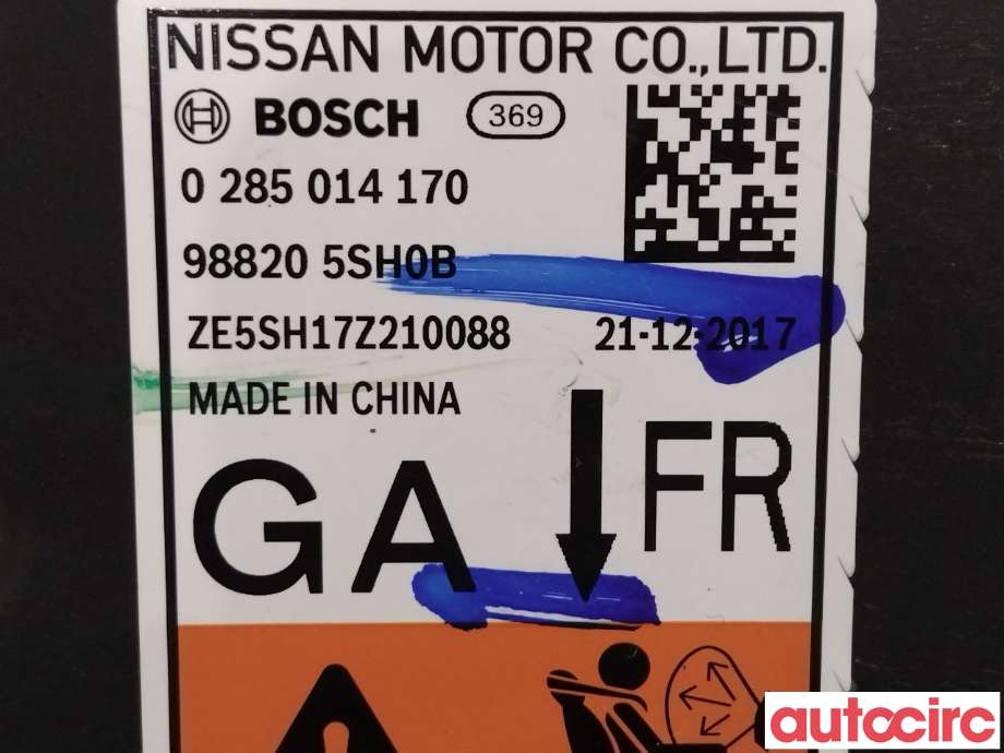 Airbag elektronikk til Nissan Leaf 2018-->> (Type II)  (NISSAN|K88205SH0B|)