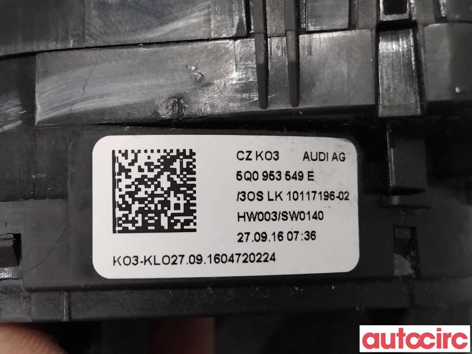 Airbag slepering til Audi A3 2016-2020 (Type III, Fase 2)  (AUDI|5Q0953549E|10117196-02)