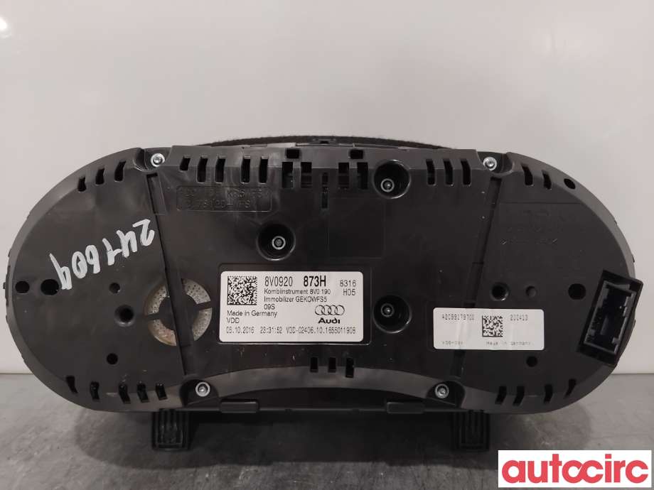 Instrumentpanel til Audi A3 2016-2020 (Type III, Fase 2) (AUDI|8V0920873H|A2C99179700)